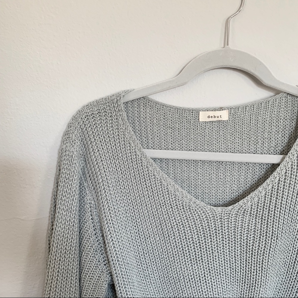 Mint Twisted Knot Sweater
